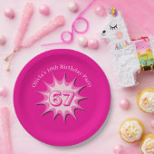 Roze Aangepaste 67 Meme  Papieren Bordje (Feest)