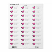 Roze aangepaste Adresetiketten voor hart Etiket (Full Sheet)