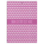 Roze aangepaste berichtkaart voor harten klembord (Achterkant)