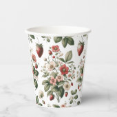 Roze Aangepaste Bes Zoete Aardbei Papieren Bekers (Voorkant)