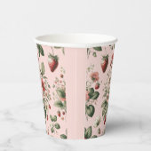 Roze Aangepaste Bes Zoete Aardbei Papieren Bekers (Rechts)