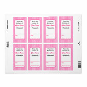 Roze aangepaste bliksetiketten uit de keuken van etiket (Full Sheet)