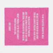 Roze aangepaste boodschap Gelegerde vader aan doch Fleece Deken (Voorkant (Horizontaal))