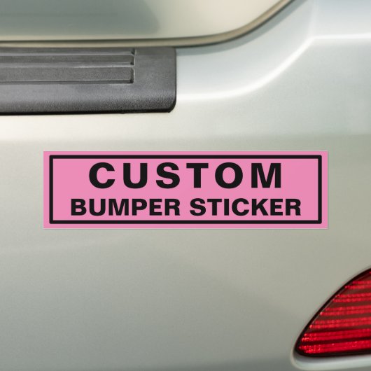 Roze aangepaste Bumpersticker (Op auto)