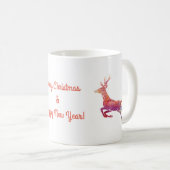 Roze aangepaste feestdag voor rendieren Mok (Voorkant rechts)