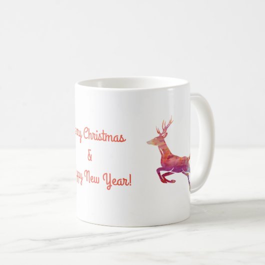 Roze aangepaste feestdag voor rendieren Mok (Voorkant rechts)