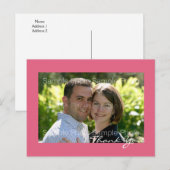 Roze aangepaste foto bruiloft dank u briefkaart (Voorkant / Achterkant)