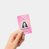 Roze Aangepaste Foto stijlvolle eenvoudige minimal Badge (Handheld)
