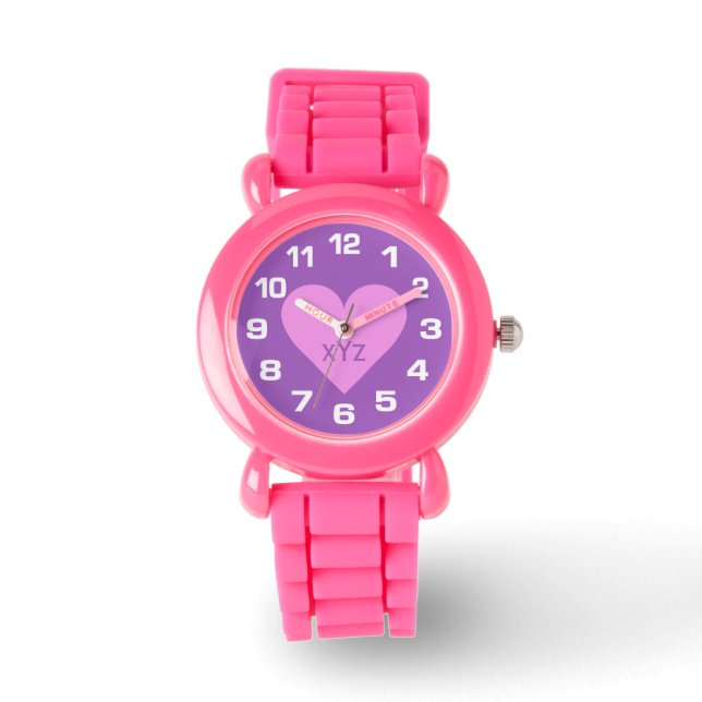 Roze aangepaste horloges voor hart (Voorkant)