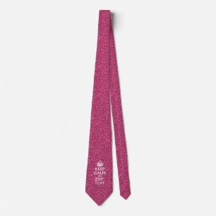 Roze, aangepaste KEEP CALM EN Jouw tekst Stropdas