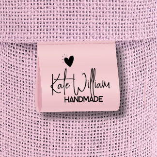 Roze Aangepaste Kledinglabel voor handgemaakt item Grosgrain Lint