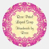 Roze  aangepaste kunstkrakers Stickers (Voorkant)