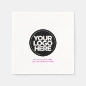 Roze | Aangepaste Logo en tekst Corporate Party Servet (Voorkant)