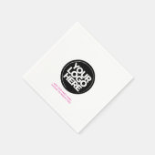 Roze | Aangepaste Logo en tekst Corporate Party Servet (Hoek)