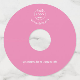 Roze aangepaste Logo Modern minimalistisch bedrijf Wijnglaslabel