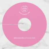 Roze aangepaste Logo Modern minimalistisch bedrijf Wijnglaslabel (Voorkant)