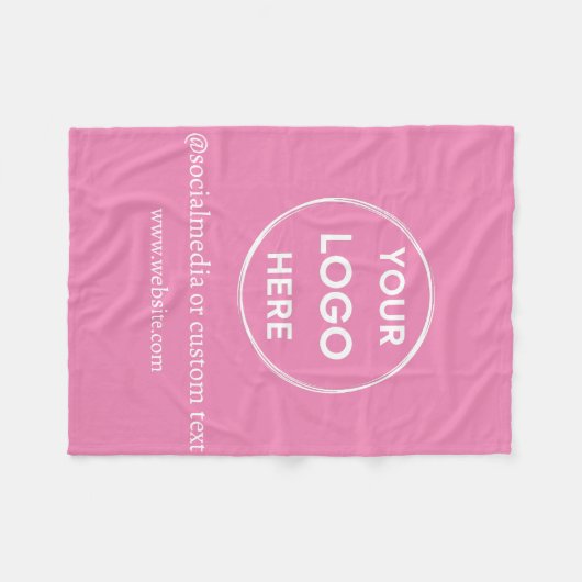 Roze aangepaste Logo Sociale media Moderne bedrijv Fleece Deken (Voorkant (Horizontaal))