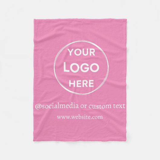 Roze aangepaste Logo Sociale media Moderne bedrijv Fleece Deken (Voorkant)