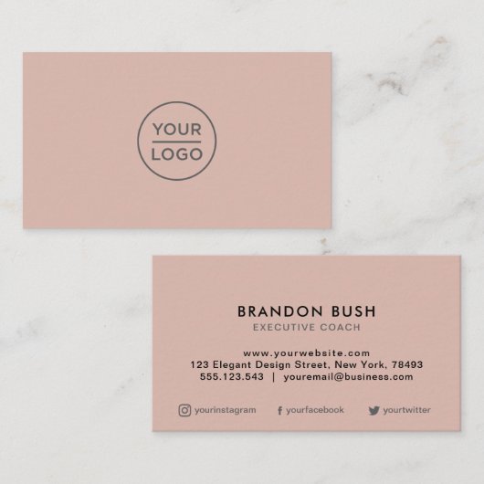  roze aangepaste logo vrouwelijke visitekaartjes (Voorkant / Achterkant)