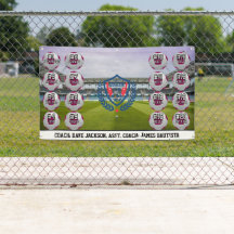 Roze aangepaste meisjes voetbalteam banner
