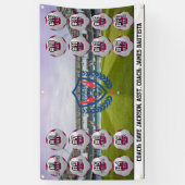 Roze aangepaste meisjes voetbalteam banner (Verticaal)