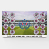 Roze aangepaste meisjes voetbalteam banner (Horizontaal)