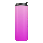 Roze aangepaste monogram gradiënt tumbler thermosbeker (Gedraaid links)