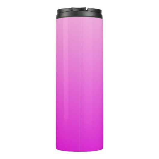 Roze aangepaste monogram gradiënt tumbler thermosbeker (Achterkant)