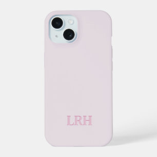Roze Aangepaste Monogram Moderne Gelaagde Initiale iPhone 15 Case