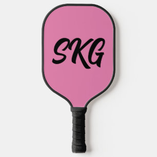 ROZE AANGEPASTE MONOGRAM ROZE PICKLEBALL PADDLE