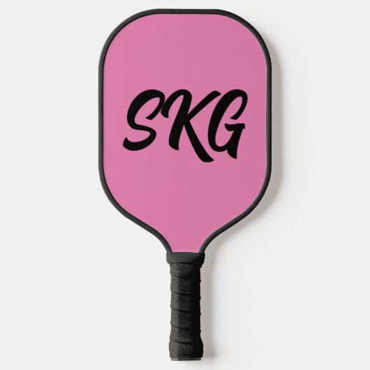 ROZE AANGEPASTE MONOGRAM ROZE PICKLEBALL PADDLE (Voorkant)