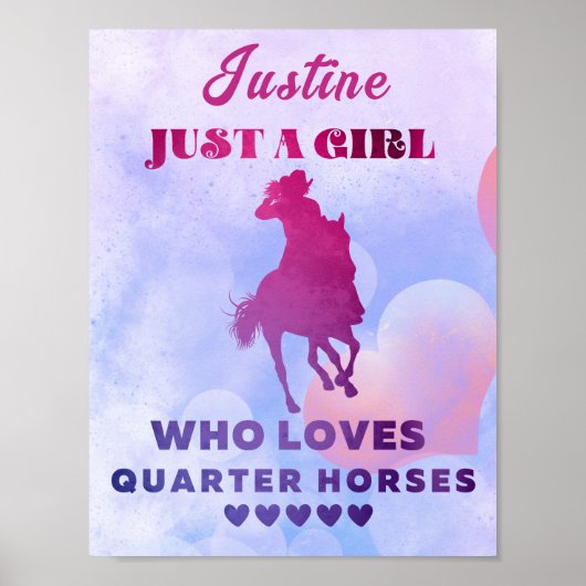 Roze aangepaste naam alleen een meisje dat van paa poster (Voorkant)