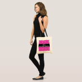 Roze Aangepaste naam beste leraar Tote Bag (Voorkant (model))
