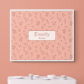 Roze Aangepaste Naam Decor Kleine Meisjes Kamer Poster