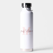 Roze | Aangepaste naam en monogram Waterfles (Links)