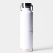 Roze | Aangepaste naam en monogram Waterfles (Voorkant)