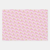 Roze aangepaste naam gepersonaliseerd inpakpapier vel (Voorkant 2)