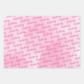 Roze aangepaste naam op maat inpakpapier vel (Voorkant 2)