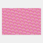 Roze aangepaste naam op maat inpakpapier vel (Voorkant 3)