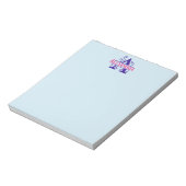 Roze Aangepaste Naam Paarse Bloemen Monogram Perso Notitieblok (Linkerzijde)