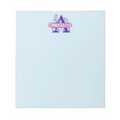 Roze Aangepaste Naam Paarse Bloemen Monogram Perso Notitieblok (Voorkant)