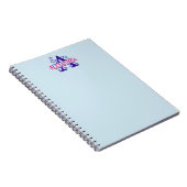 Roze Aangepaste Naam Paarse Bloemen Monogram Perso Notitieboek (Rechterzijde)