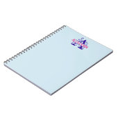 Roze Aangepaste Naam Paarse Bloemen Monogram Perso Notitieboek (Linkerzijde)