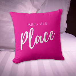 Roze Aangepaste Naam Plaats Kussen