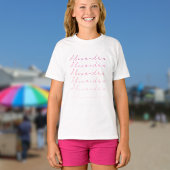 Roze aangepaste naam t-shirt