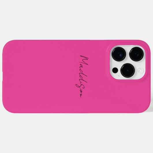 Roze, aangepaste naam van iPhone Case Script (Achterkant (horizontaal))