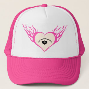Roze aangepaste ontstekingshart trucker pet