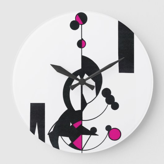 Roze aangepaste ontwerpklok voor Geo Grote Klok (Voorkant)