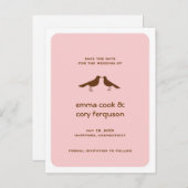 Roze aangepaste opslagdatum voor de datum van de l aankondigingskaart (Voorkant / Achterkant)