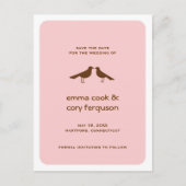 Roze aangepaste opslagdatum voor de datum van de l aankondigingskaart (Voorkant)